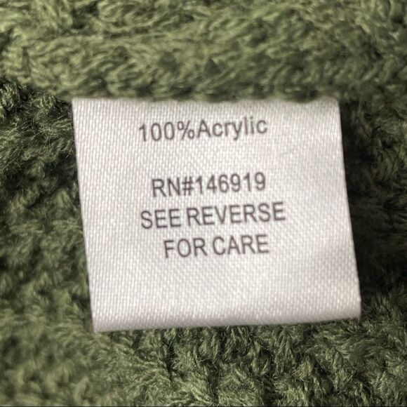 Cloud Chaser Solid Green V Neck Distressed Knitted Oversized Sweater size M - Picture 8 of 11